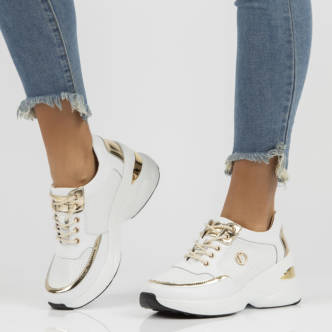 Skórzane Sneakersy Filippo DP3655/22 WH białe