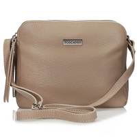 Torebka Toscanio Listonoszka Skórzana A242 beżowa