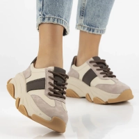 Skórzane sneakersy Filippo DP7113/25 BE beżowe