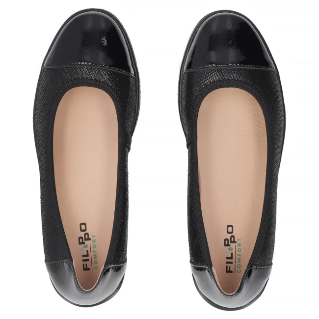 Leather shoes Filippo DP7541/26 BK PT black