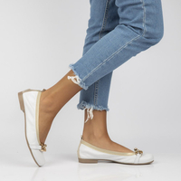 Skórzane baleriny Filippo 100 białe