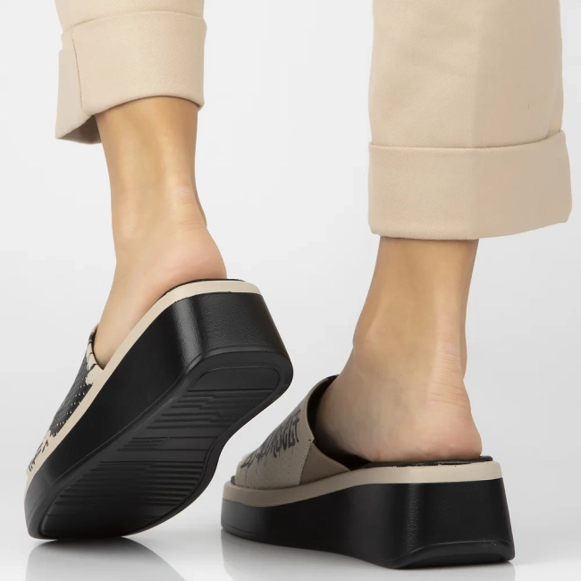 Leather flip-flops Filippo DK6820/25 BE beige