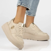 Leather sneakers Filippo DP6843/25 BE beige