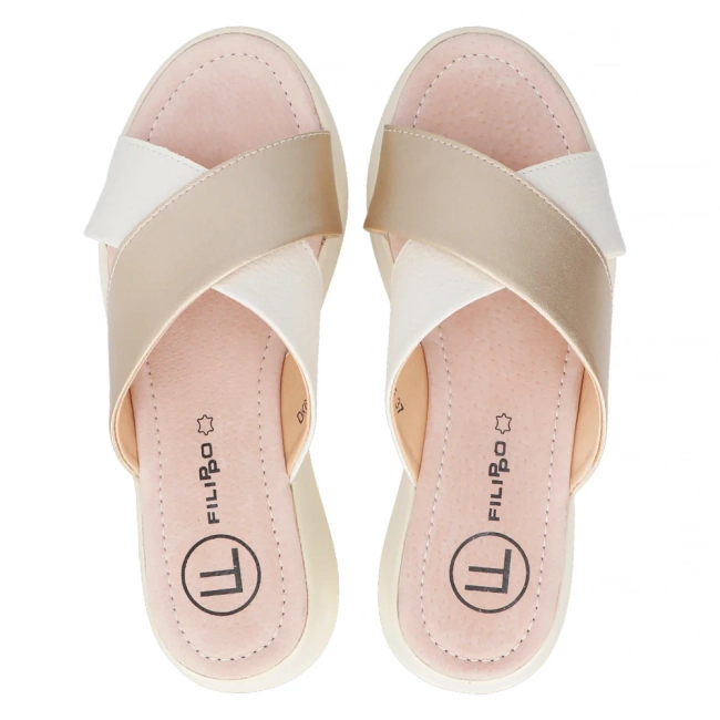 Leather flip-flops Filippo DK6066/24 BE beige