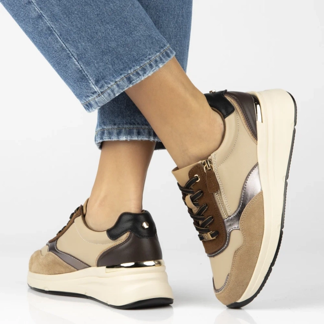 Leather sneakers Filippo DP7105/25 BE beige