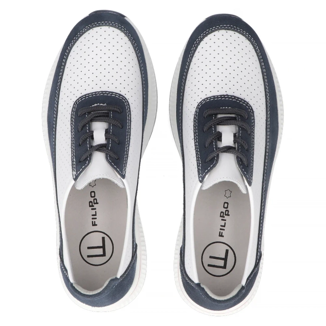 Leather shoes Filippo DP6717/25 WH NV white navy
