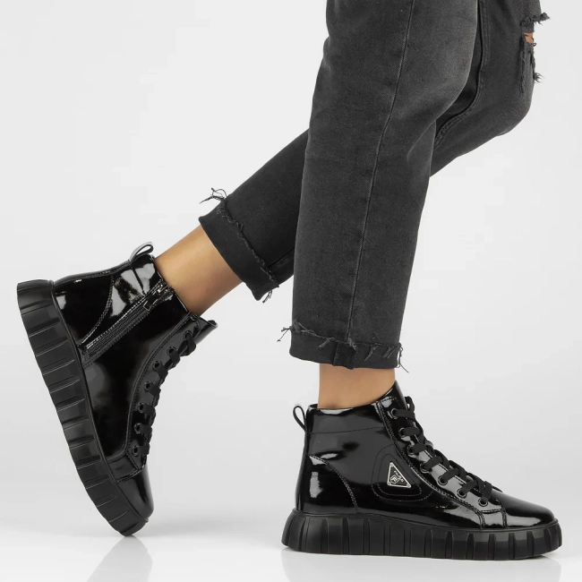 Skórzane trzewiki Filippo DBT4146/25 BK czarne