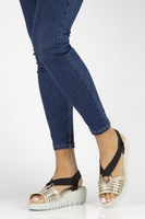 Skórzane sandały Filippo DS3501/22 GO BK złote