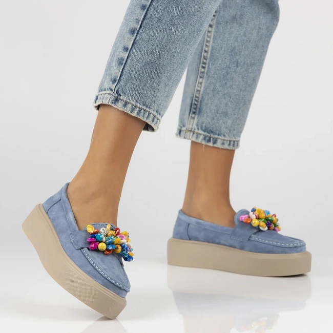 Leather loafers Filippo DP6765/25 BL blue