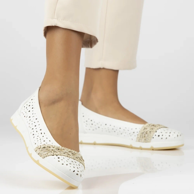 Baleriny Rieker L3062-80 białe