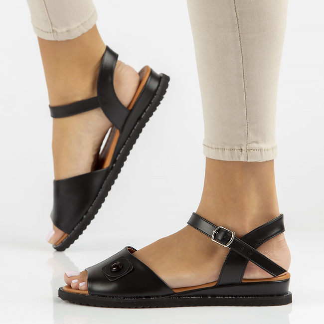 Leather sandals Filippo DS3913/22 BK black