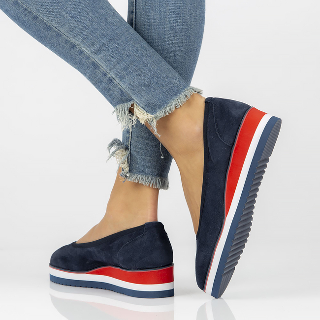 Leather ballerinas Filippo DP2323/22 NV navy blue