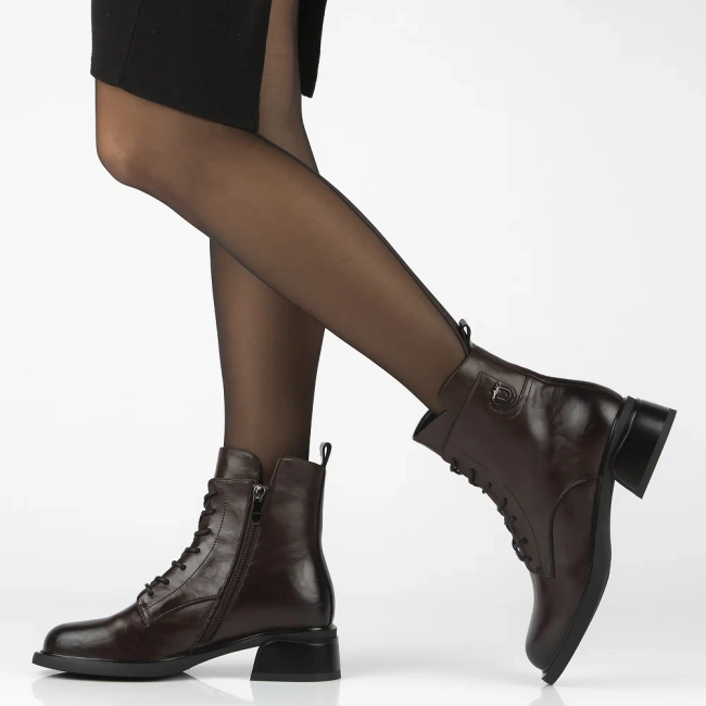 Leather ankle boots Filippo DBT7369/25 D BR dark brown