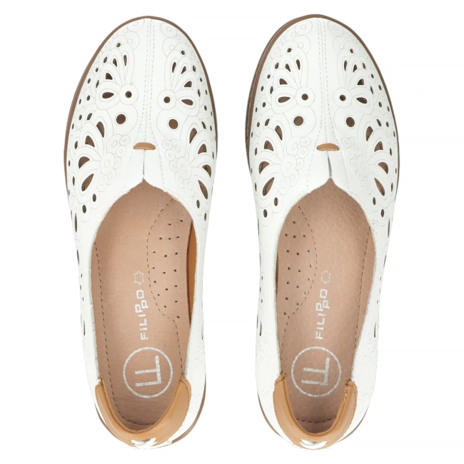 Leather shoes Filippo DP6235/24 WH white