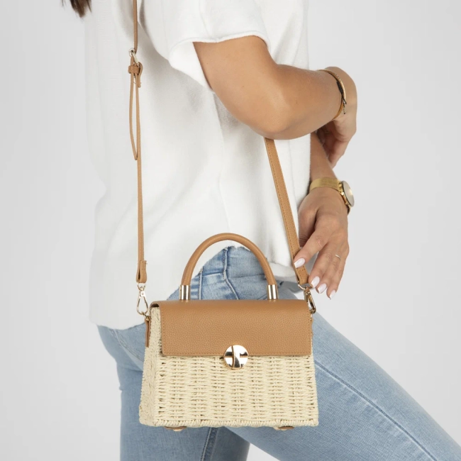 Beige box bag Grace
