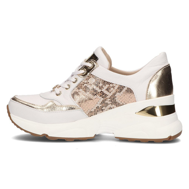 Leather sneakers Filippo 087 white gold