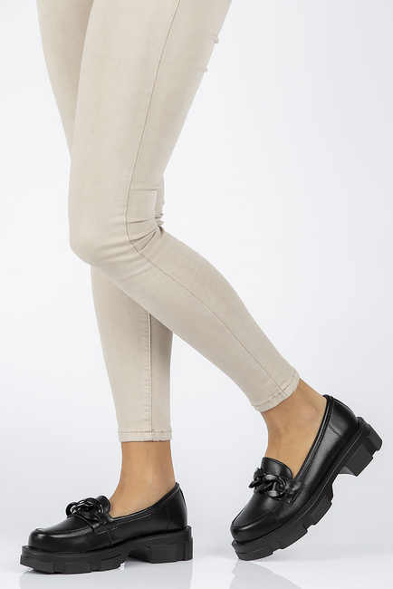 Skórzane półbuty Filippo DP3221/22 BK BK czarne