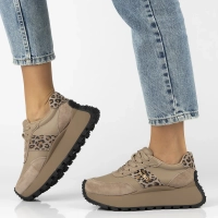 Skórzane sneakersy Filippo DP6785/25 BE LEO brązowe