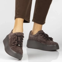 Skórzane sneakersy Filippo DP7987/26 D BR brązowe