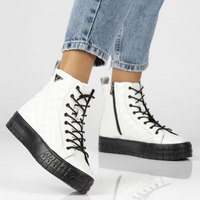 Skórzane trzewiki Filippo DBT3944/22 WH białe