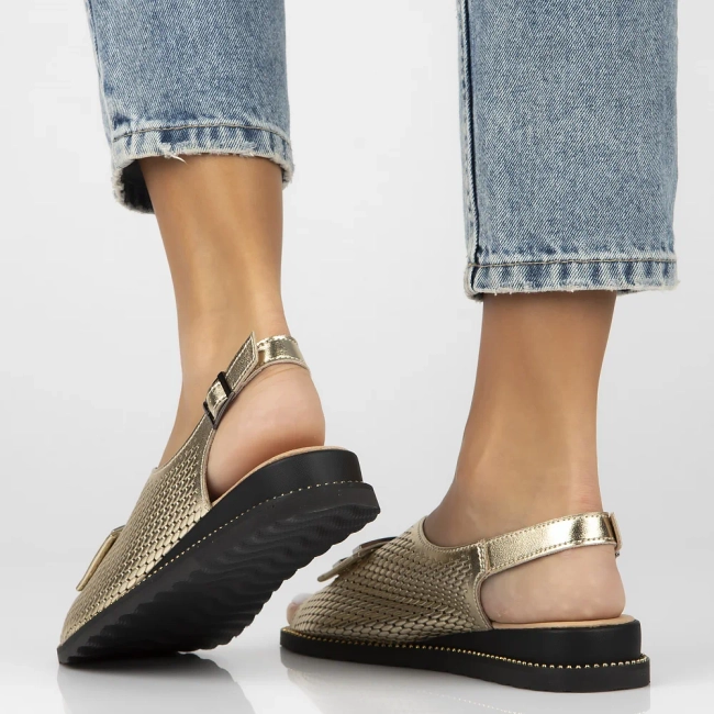 Skórzane sandały Filippo DS6032/25 GO złote