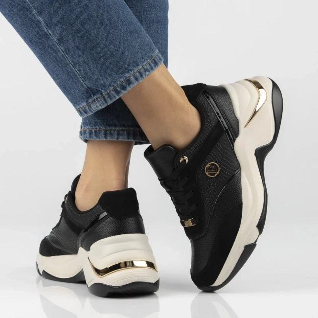Skórzane sneakersy Filippo DP7766/26 BK czarne