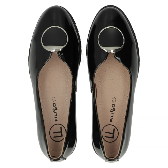 Leather shoes Filippo DP6095/24 BK L black