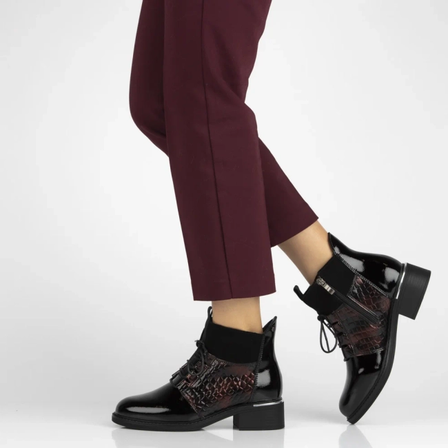 Leather ankle boots Filippo DBT7275/25 BG burgundy