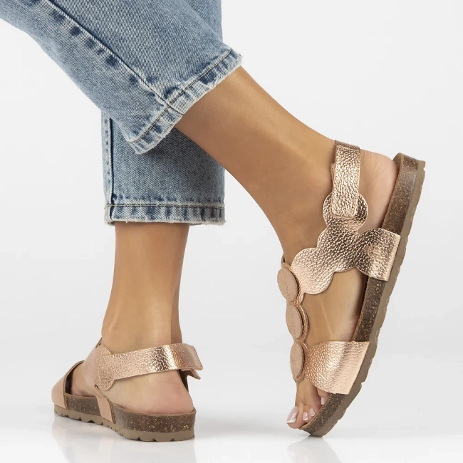 Leather sandals Yokono VILLA-088 PER SALMON/PARDO pink