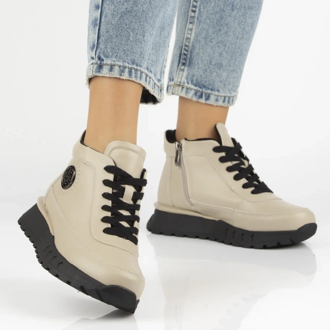 Leather ankle boots Filippo DBT7145/25 BE beige