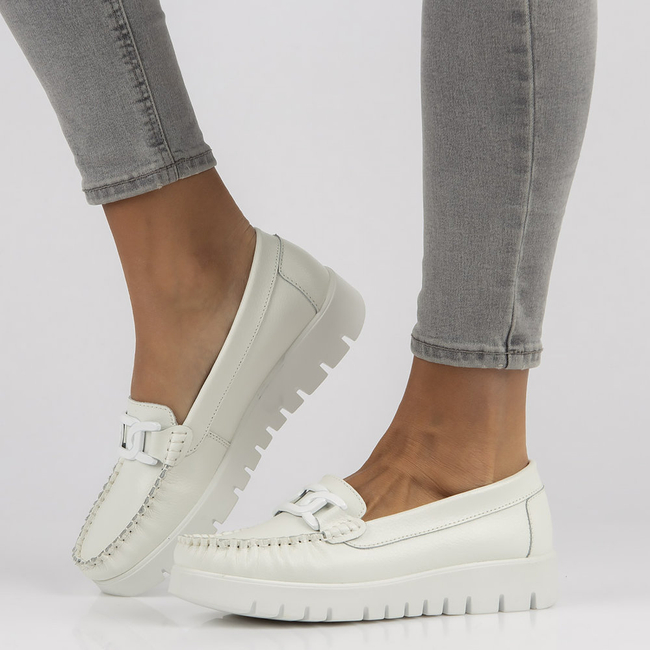 Leather loafers Filippo DP3334/22 WH white