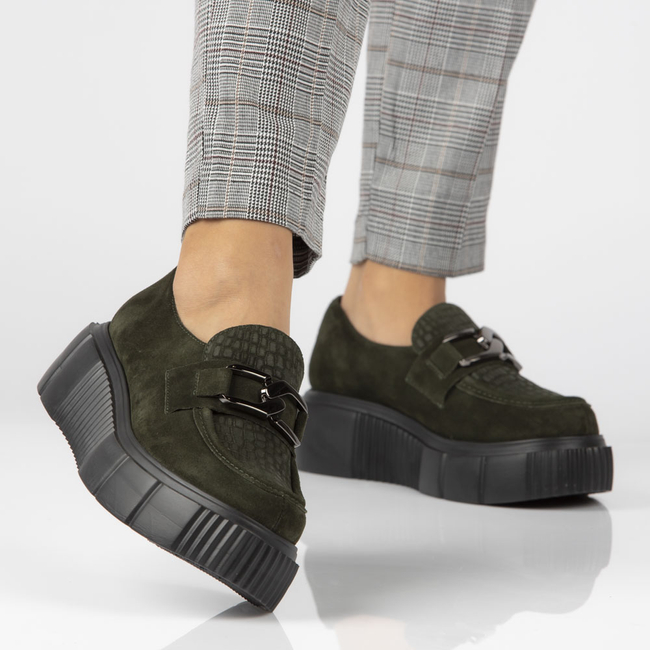 Leather shoes Filippo 20101 W olive