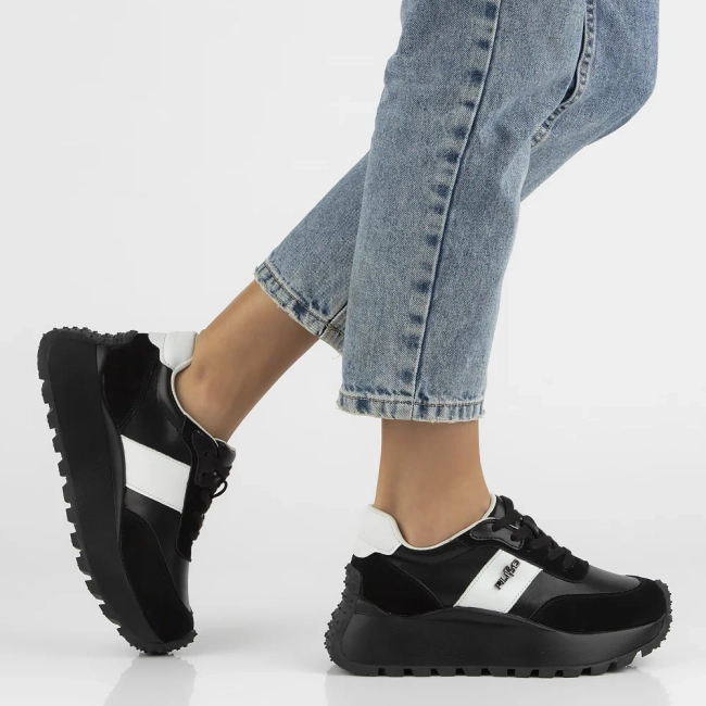 Leather sneakers Filippo DP6785/25 BK BK black