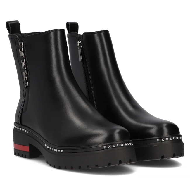 Botki na platformie Filippo DBT6626/24 BK czarne