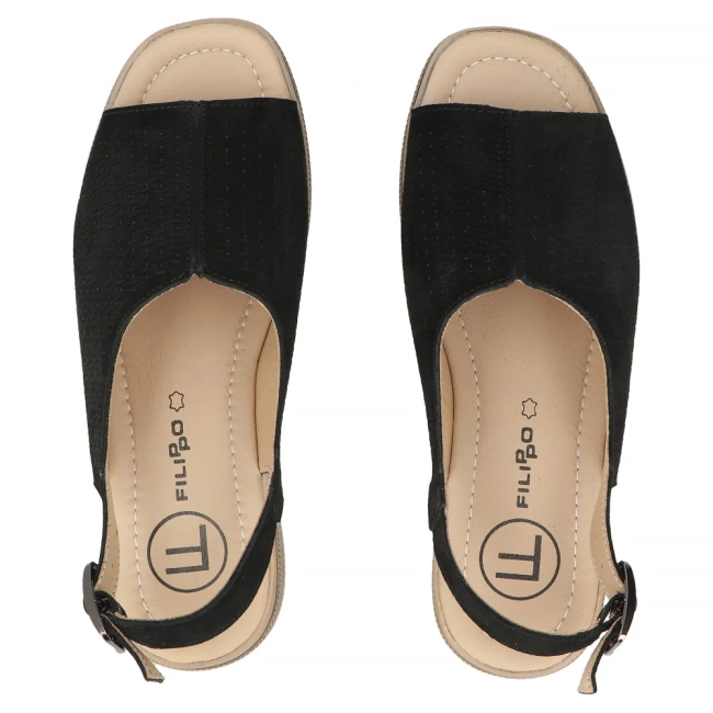 Leather sandals Filippo DS7646/26 BK black