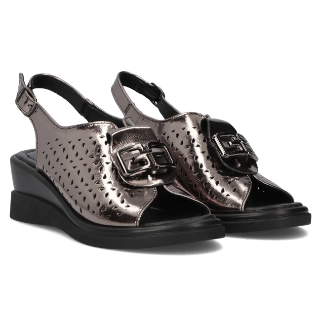 Leather sandals Filippo DS6154/24 GN Gun metal