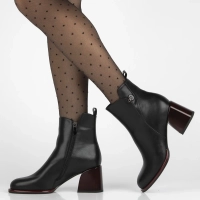 Leather ankle boots Filippo DBT7363/25 BK RD black