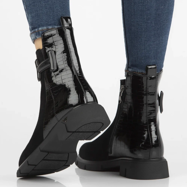 Leather ankle boots DBT6569/24 BK black