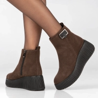 Leather platform ankle boots Filippo DBT6392/26 D BR brown