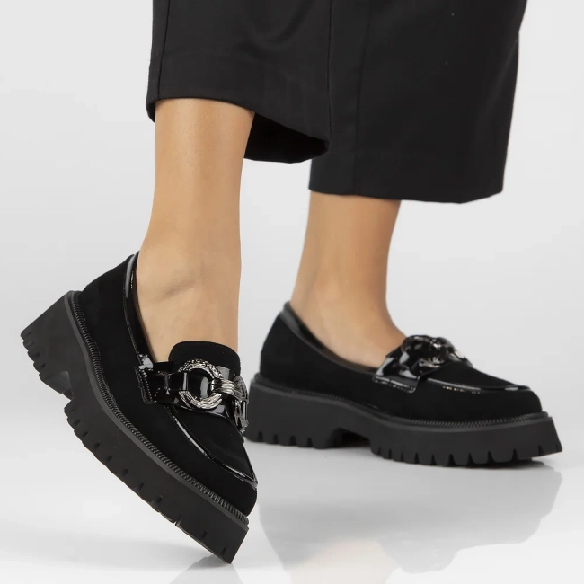 Leather shoes Filippo DP6497/24 BK SU black