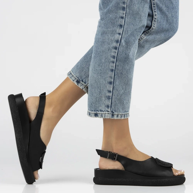 Leather sandals Filippo DS6984/25 BK black