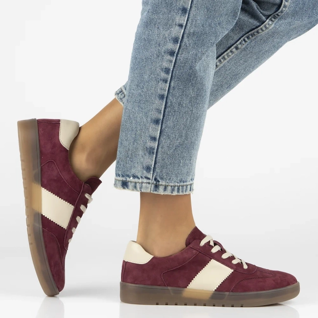 Leather sneakers Filippo DP6770/25 BG burgundy
