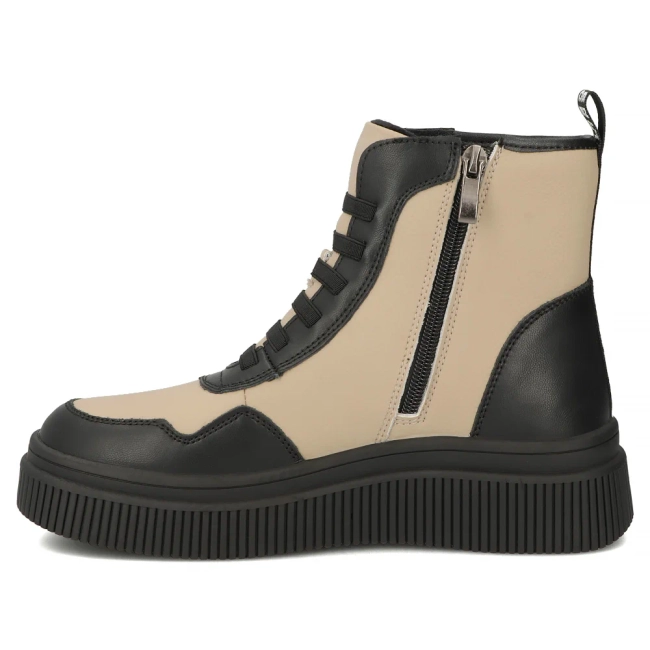 Leather ankle boots Filippo DBT7298/25 BE BK beige