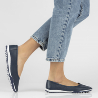 Leather shoes Filippo DP3681/23 NV navy blue