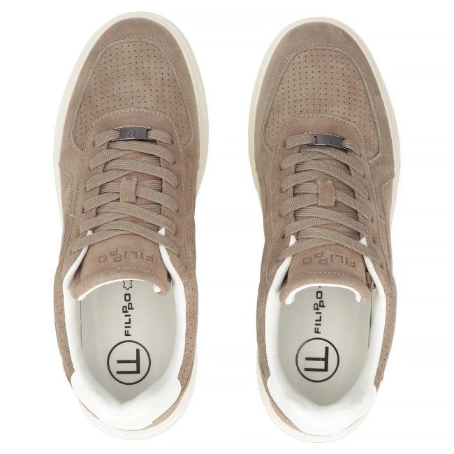 Skórzane sneakersy Filippo MSP7841/26 BE beżowe