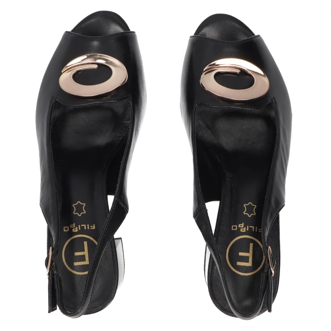 Leather sandals Filippo DS7820/26 BK black