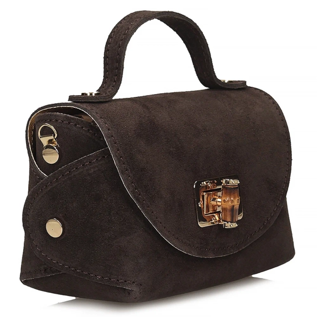 Brown leather handbag Toscanio G66