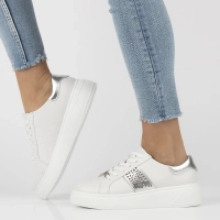 Leather sneakers Filippo DP6824/25 WH white