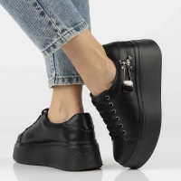 Leather sneakers Filippo DP6423/25 BK black