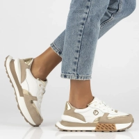 Leather sneakers Filippo DP6733/25 WH BE white beige